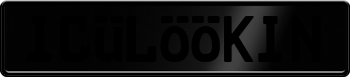 Black Plate With Red Text 990000