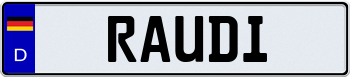 German Flag Style European License Plate 000000