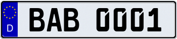 EEC German License Plate 000000